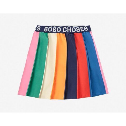 Bobo Choses Bobo Color block pleated skirt