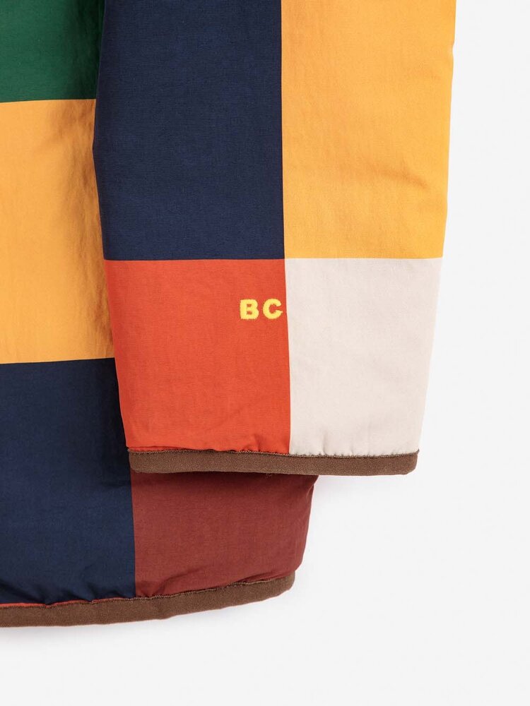 Bobo Choses Multicolor Tiles reversible sheepskin jacket