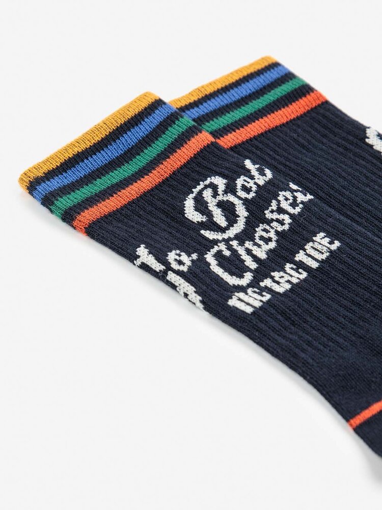 Bobo Choses Go Bobo navy long socks