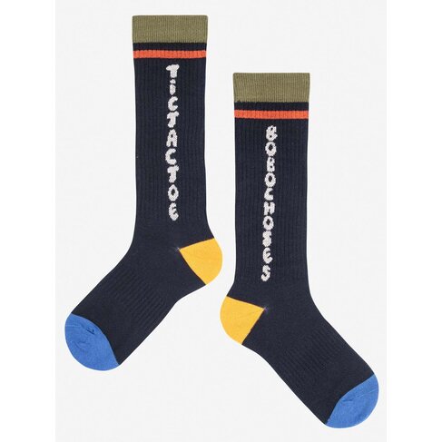 Bobo Choses Tic Tac Toe navy extra long socks