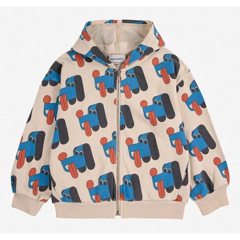 Bobo Choses Doggy Mate all over zipped hoodie