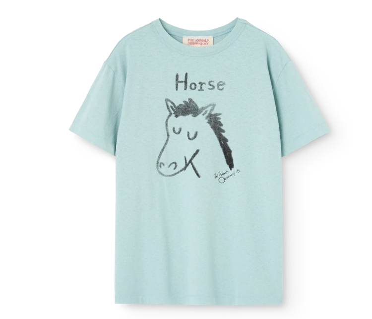 The Animal Observatory Light Blue Rooster T-Shirt - Horse