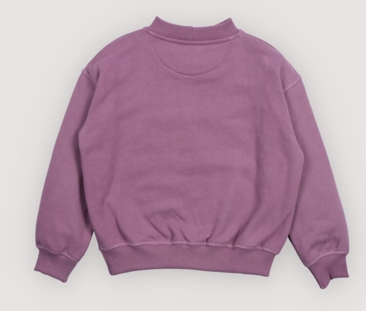 The New Society TNS Logo Rib Collar Sweatshirt Grape Bliss
