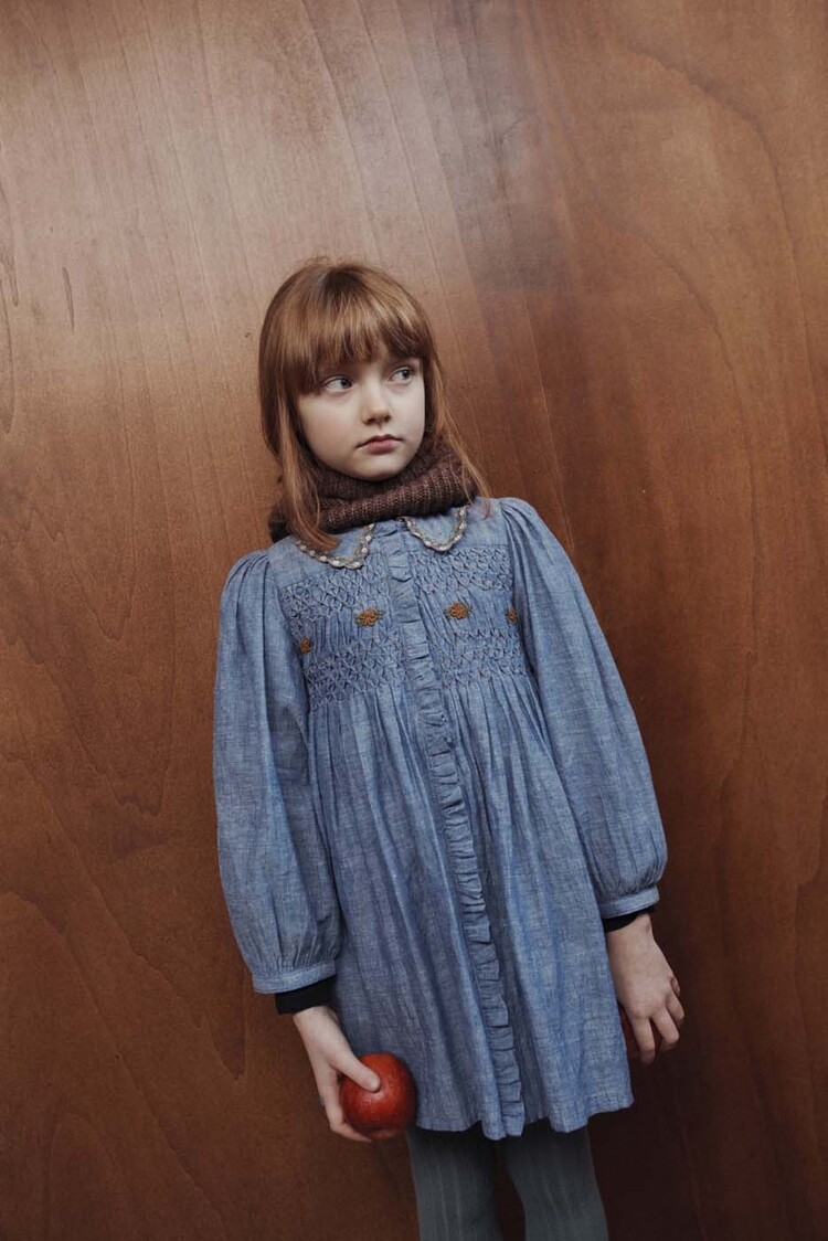 Emile et Ida Robe Smockee - Chambray