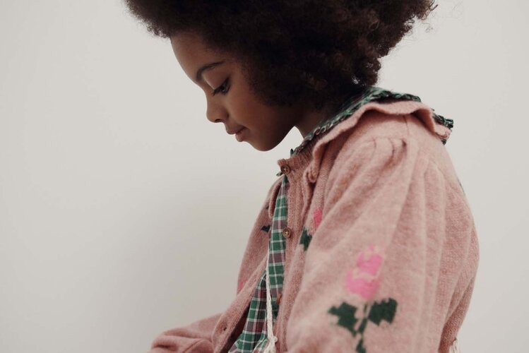 Emile et Ida Cardigan Fleurs - Rose