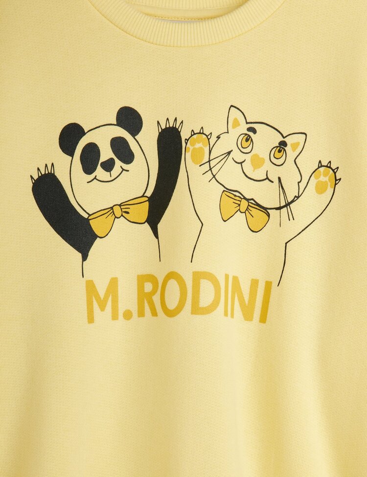 Mini Rodini Panda & Cat sp sweatshirt - Yellow