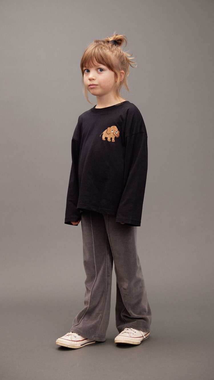 Mini Rodini Clover emb velour flared trousers