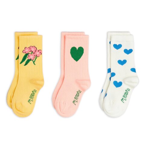 Mini Rodini Alpine flowers 3-pck socks