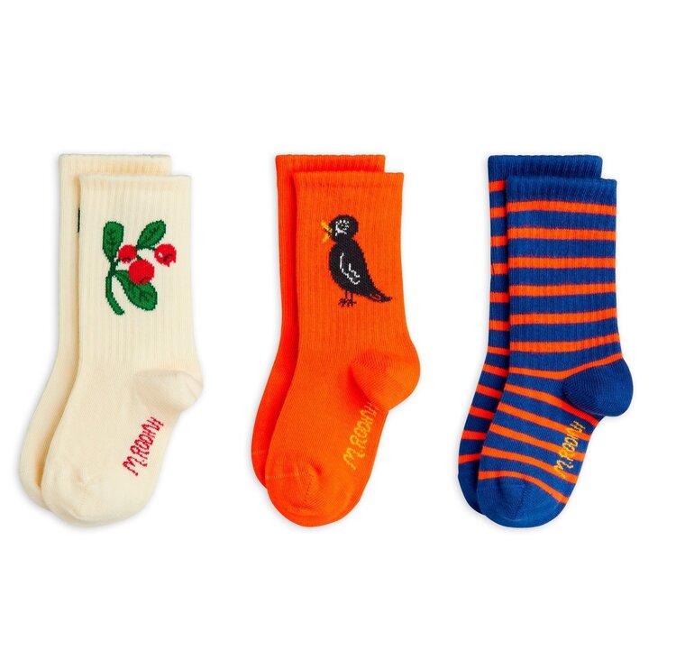 Mini Rodini Lingonberries 3-pck socks - Multi