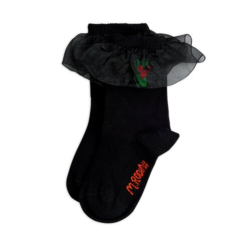 Mini Rodini Lingonberry emb frill 1-pck socks