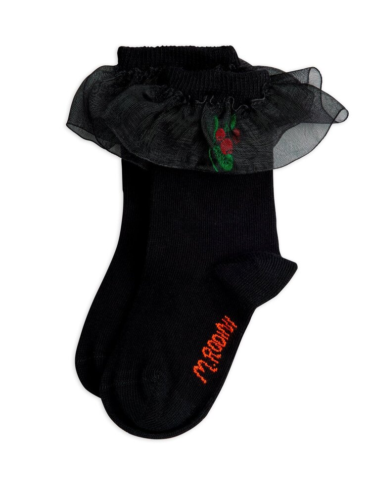 Mini Rodini Lingonberry emb frill 1-pck socks