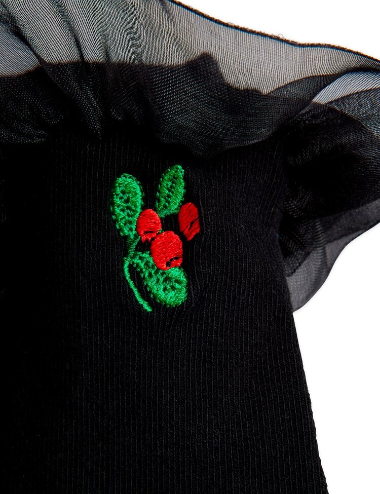 Mini Rodini Lingonberry emb frill 1-pck socks