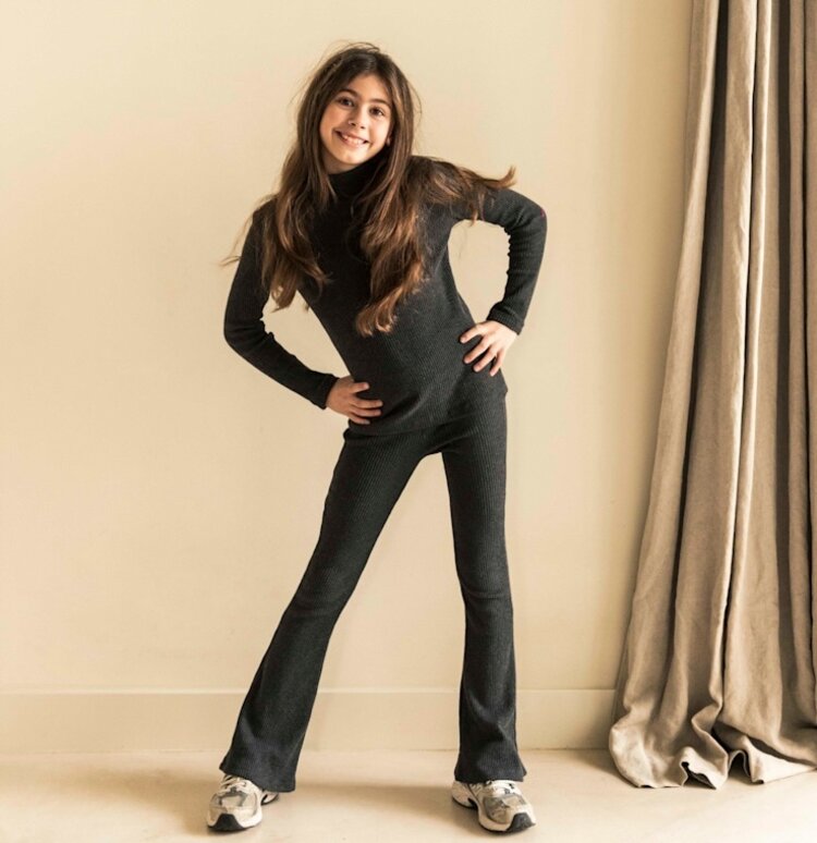 Jenest Teddy Flared Legging - Dark Gray Melange