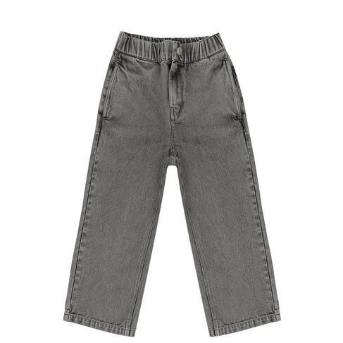 Jenest Unisex Balloon Denim Pants - Grey Wash