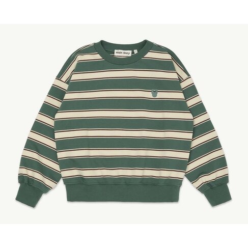Main Story UK Bubble Sweatshirt - Balsam Green Stripe Fleece