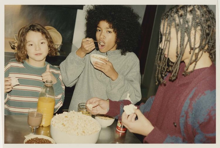 Main Story UK Bubble Sweatshirt - Balsam Green Stripe Fleece