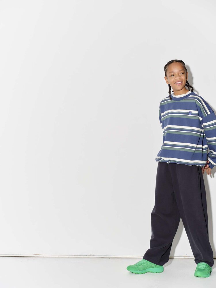 Main Story UK Bubble Sweatshirt - Vintage Indigo Stripe Fleece