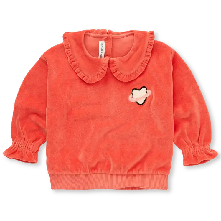 Sproet & Sprout Sweatshirt Velvet Ruffle Collar