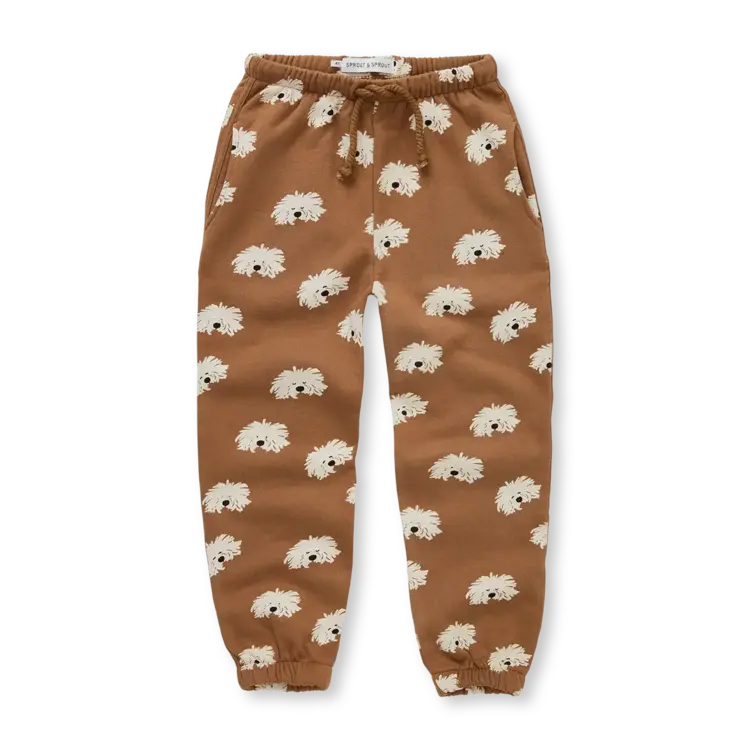 Sproet & Sprout Sweatpants Moustache Dog Print