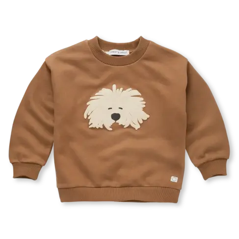 Sproet & Sprout Sweatshirt Mustache Dog Mocca