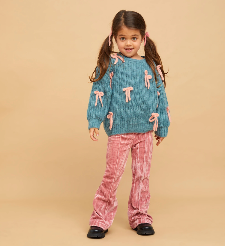 Sproet & Sprout Velvet Flare Pants Peach Parfait