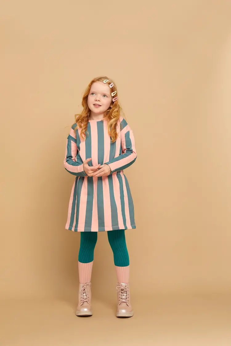 Sproet & Sprout Dress Block Stripe Peach Parfait