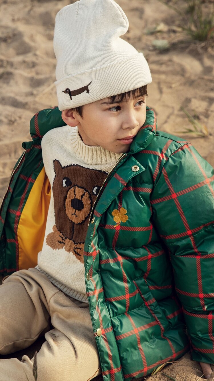 Mini Rodini Bear intarsia knit sweater