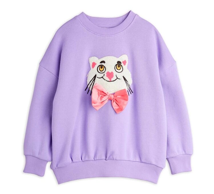 Mini Rodini Cat with bowtie chenille sweatshirt
