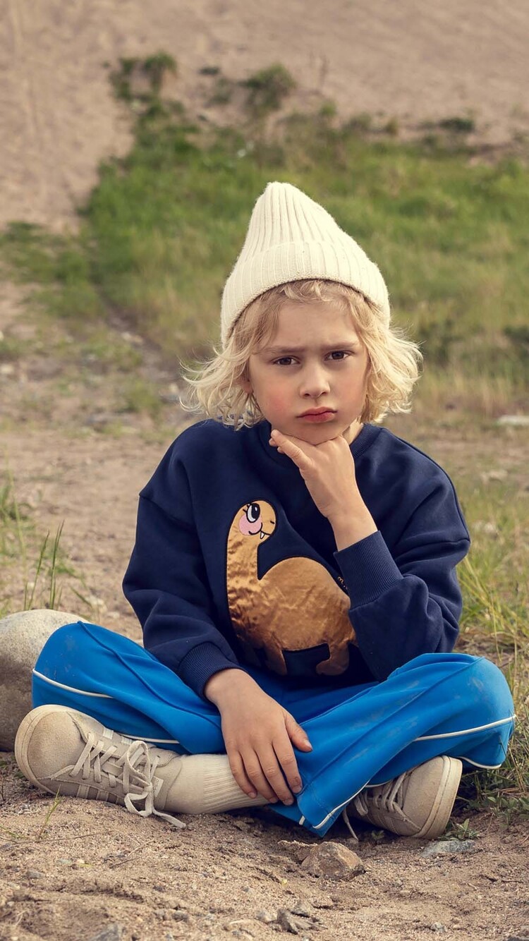 Mini Rodini Dino application blue sweatshirt