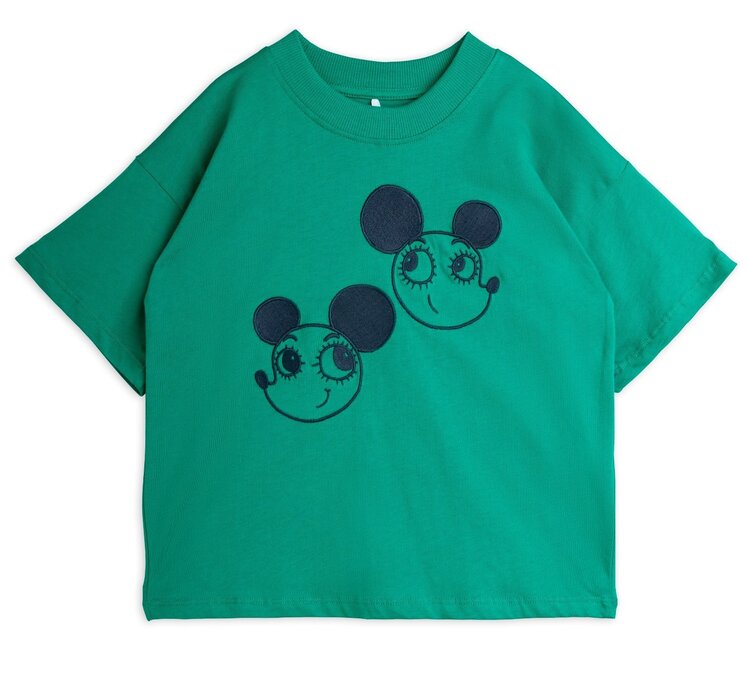 Mini Rodini Ritzratz emb ss tee - Green