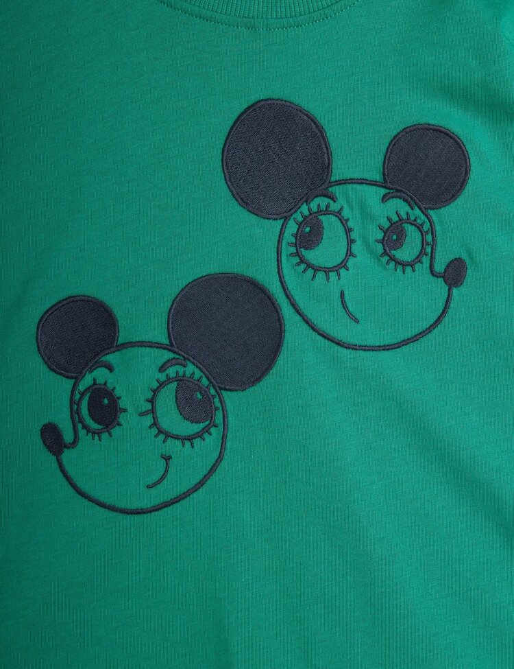 Mini Rodini Ritzratz emb ss tee - Green