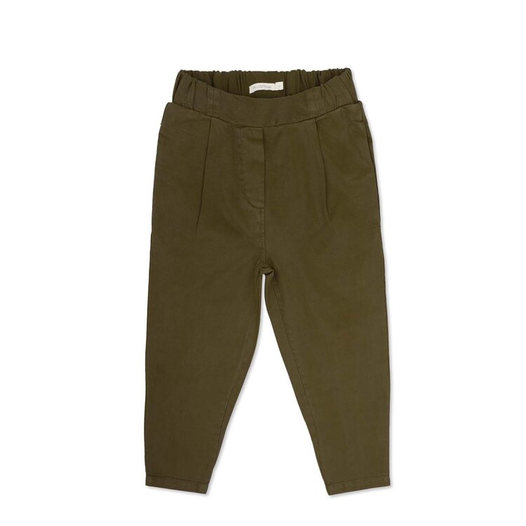 Phil & Phae Twill loose pants - dark moss