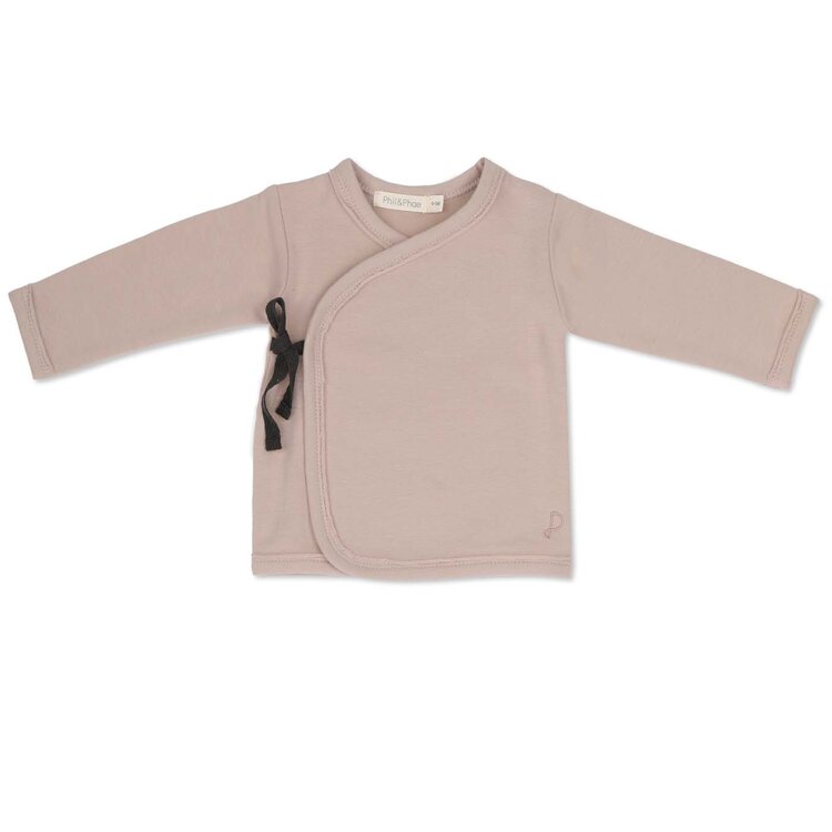 Phil & Phae Cross-over baby cardigan - Faded dust