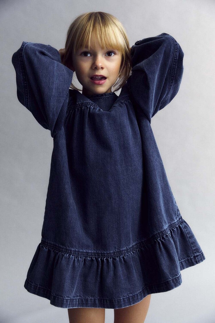 The New Society Mara Dress - Blue Denim