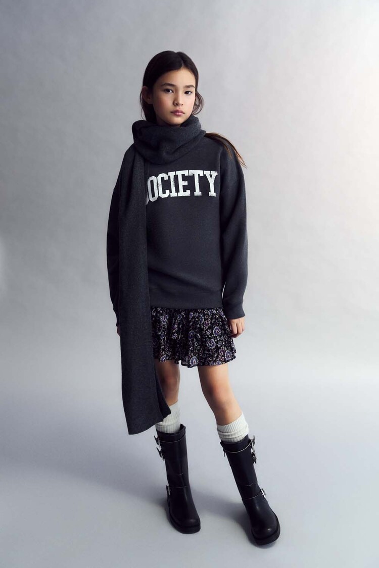 The New Society Society Teen Sweatshirt - Galactic Gray Melange