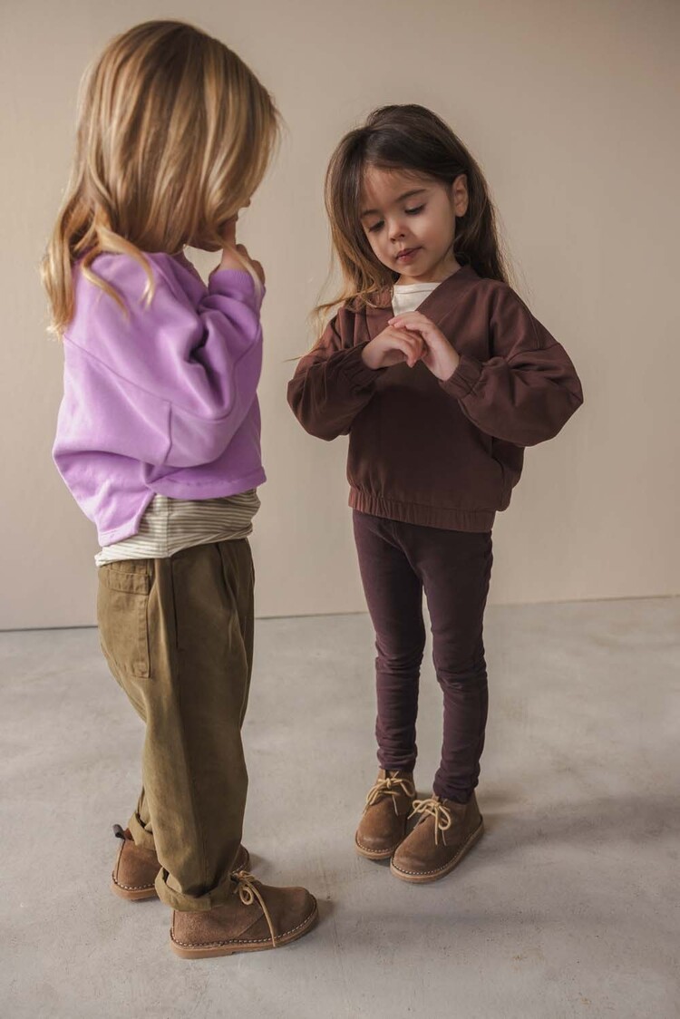 Phil & Phae Raglan tee l/s stripes - soft moss stripes