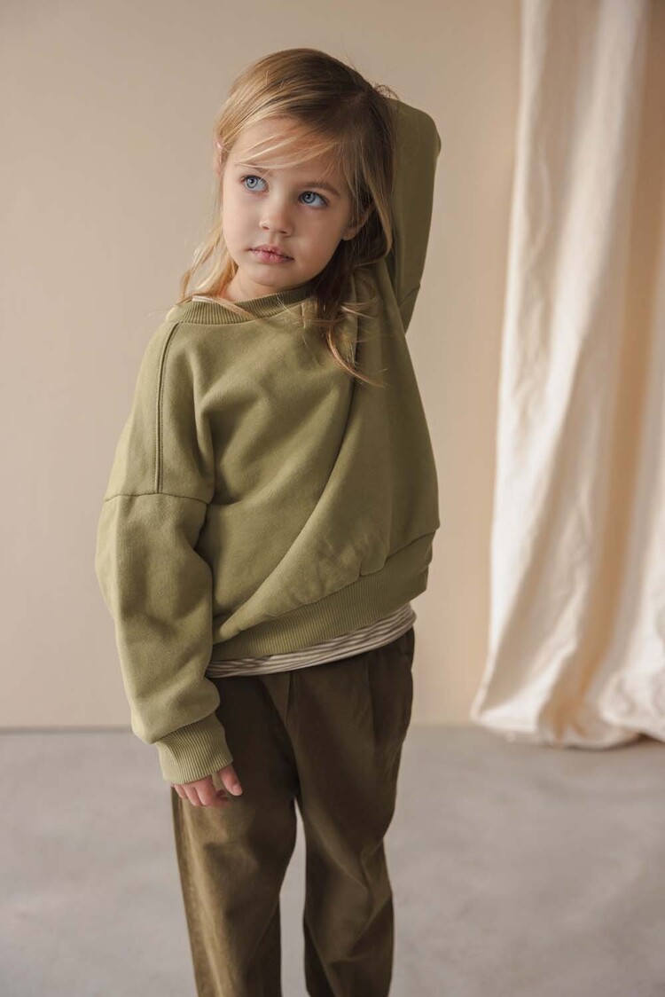 Phil & Phae Twill loose pants - dark moss