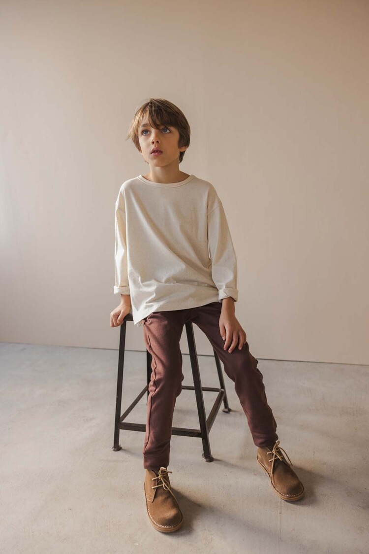 Phil & Phae Oversized tee l/s linen-blend - natural