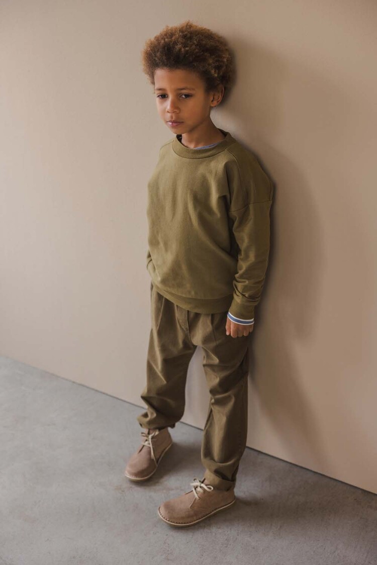 Phil & Phae Twill loose pants - dark moss