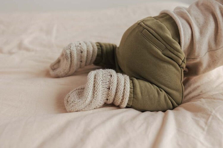 Phil & Phae Tapered baby sweat pants - soft moss