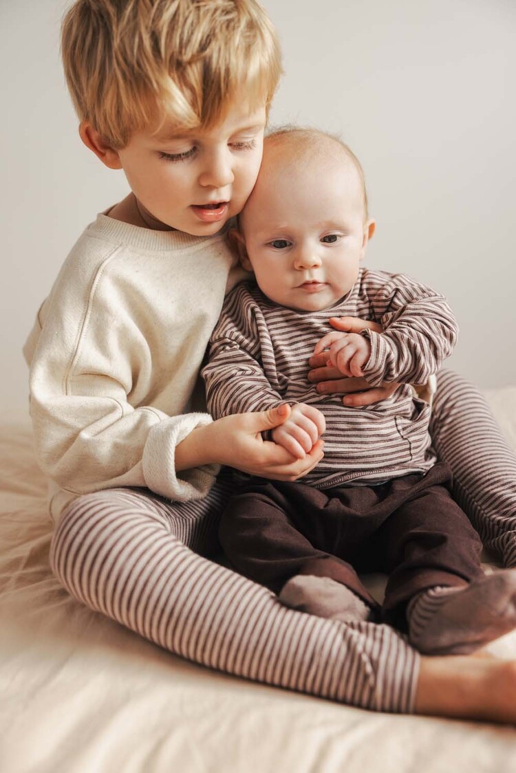 Phil & Phae Leggings stripes - chocolate stripes