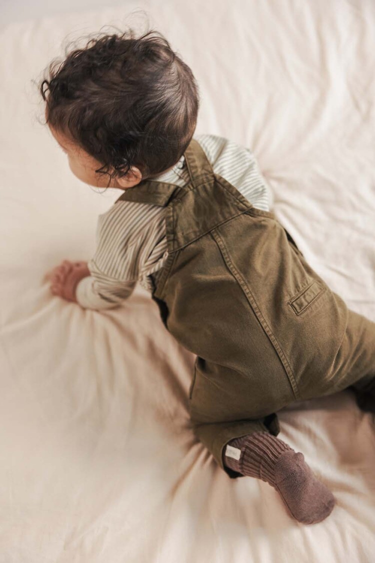 Phil & Phae Raglan tee l/s stripes - soft moss stripes