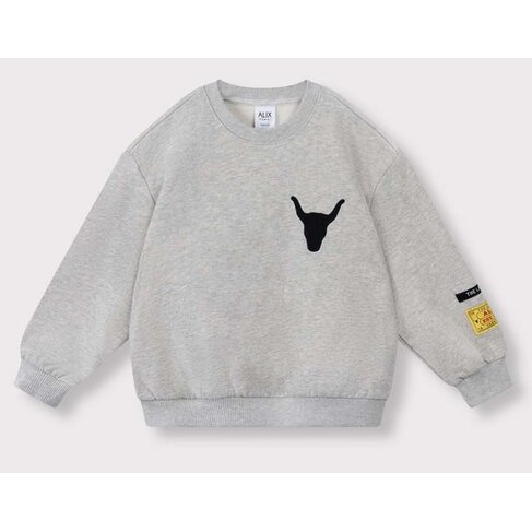 ALIX Sweater patch - Soft gray melange