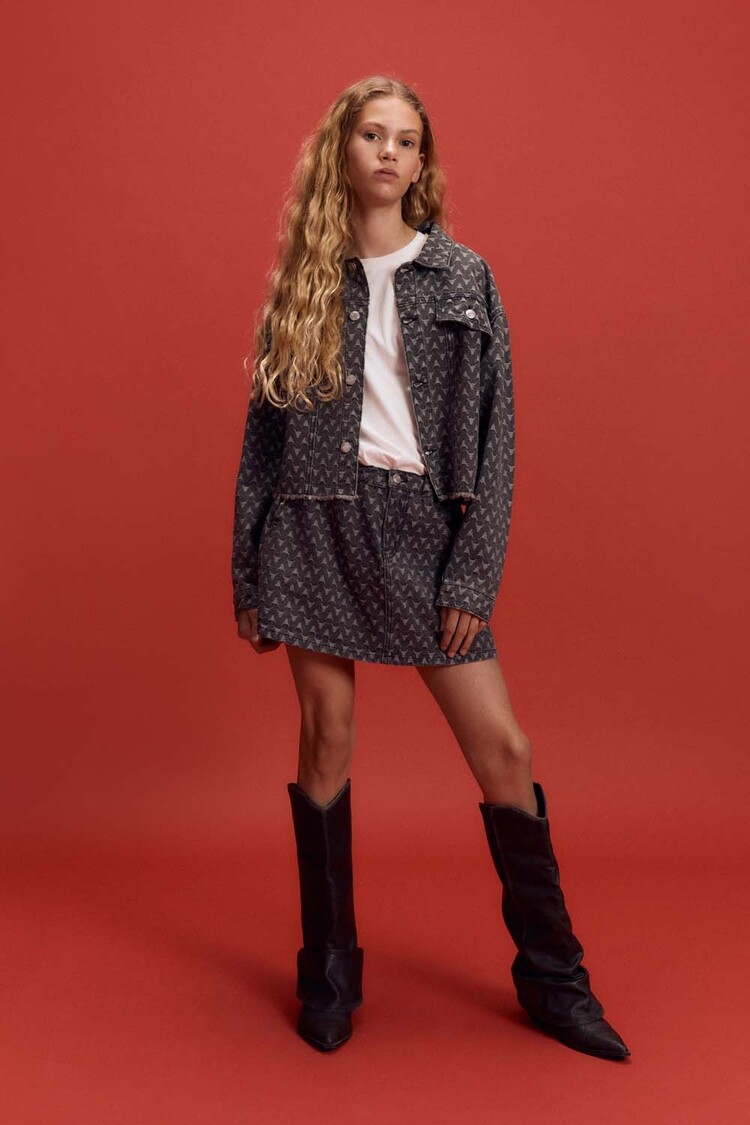 ALIX Bull denim skirt - Dark grey