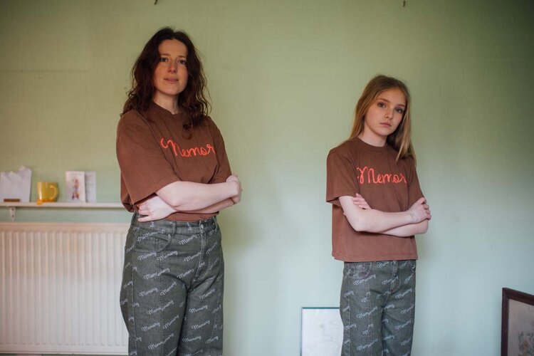 Bobo Choses Memory all-over denim pants