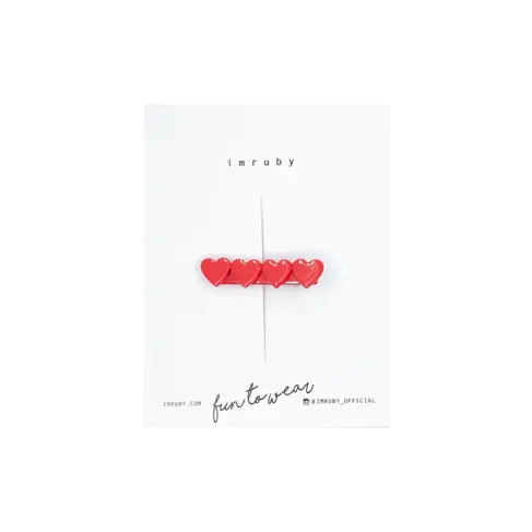 Imruby - haar accessoires SUKI heart clip - Red