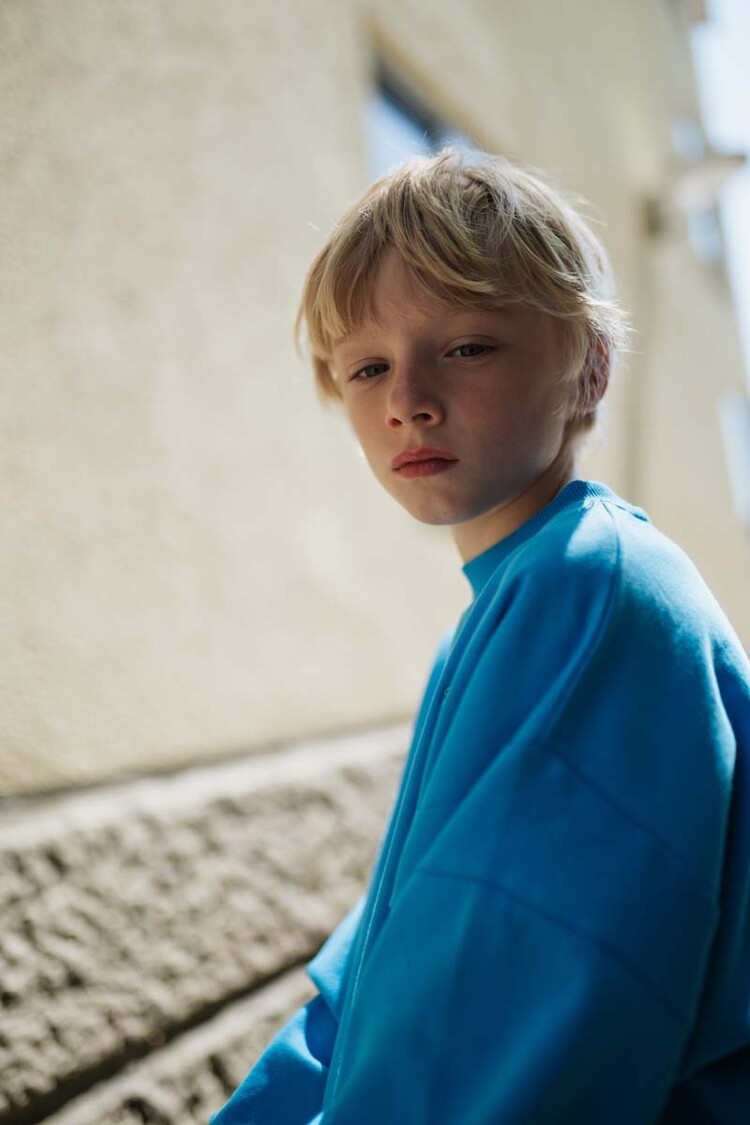 REPOSE AMS Crewneck Sweater - Azure wave