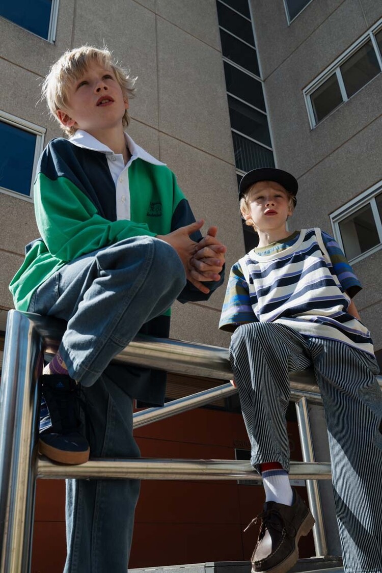 REPOSE AMS No Sweat Pant - Blue Stripes