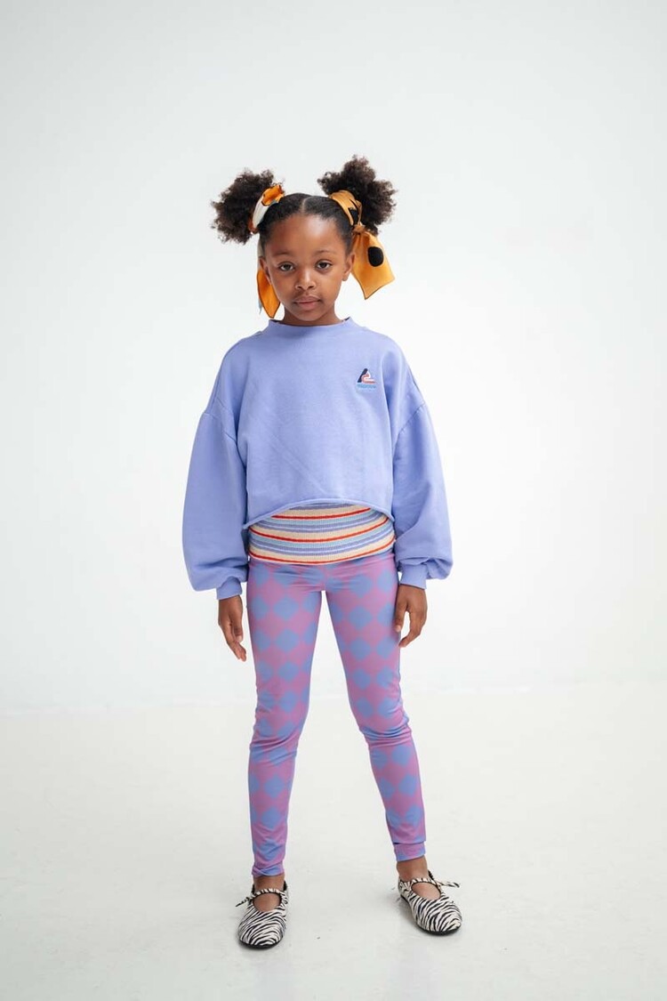 REPOSE AMS Crop Heart Sweater - Glacier Bloom