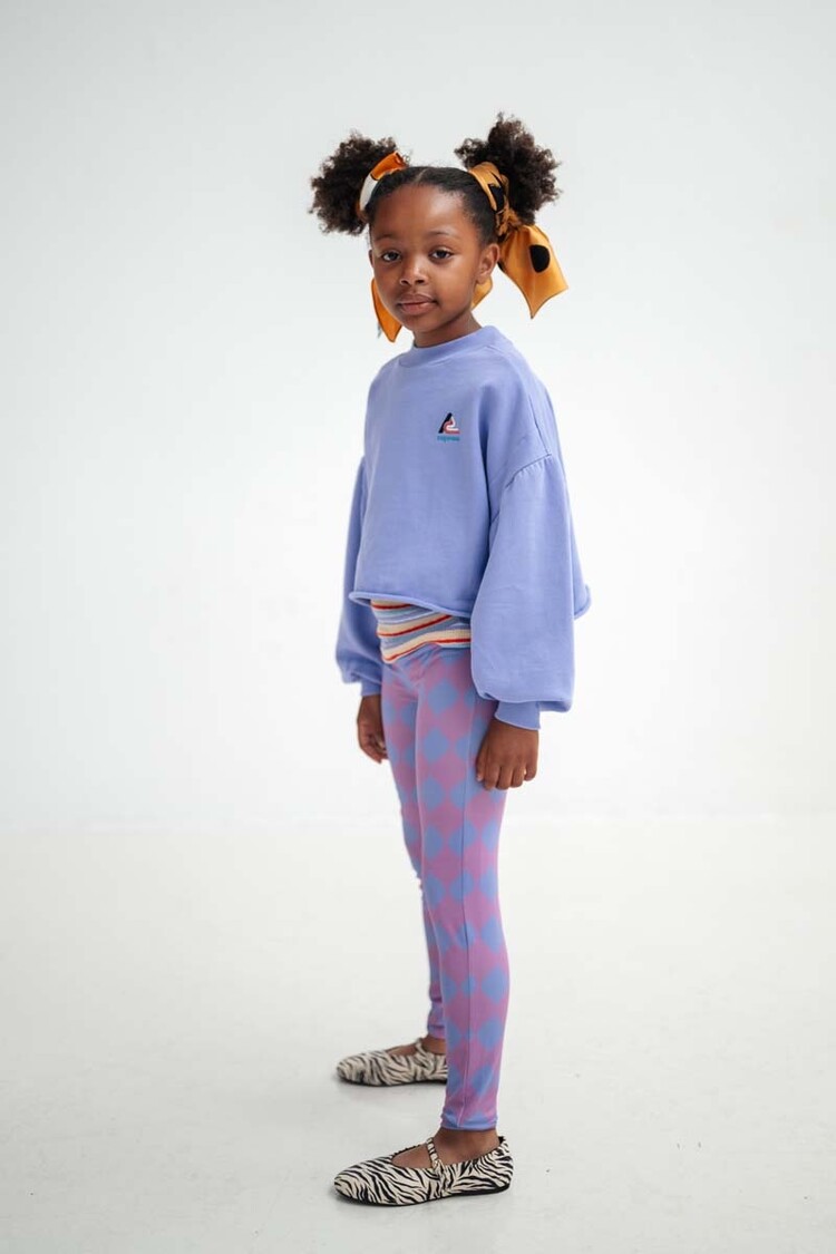 REPOSE AMS Crop Heart Sweater - Glacier Bloom